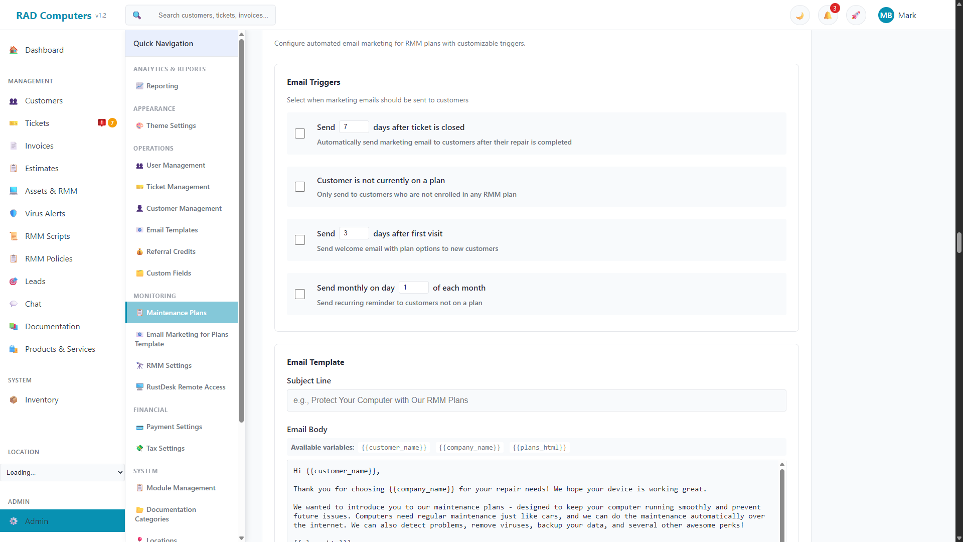 Email Marketing for Plans - Light Mode