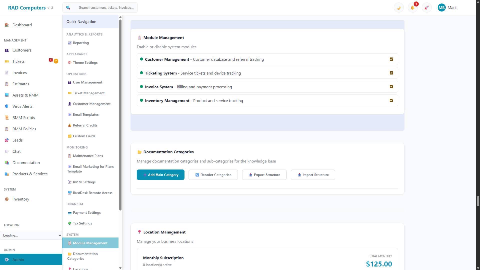 Module Management - Light Mode