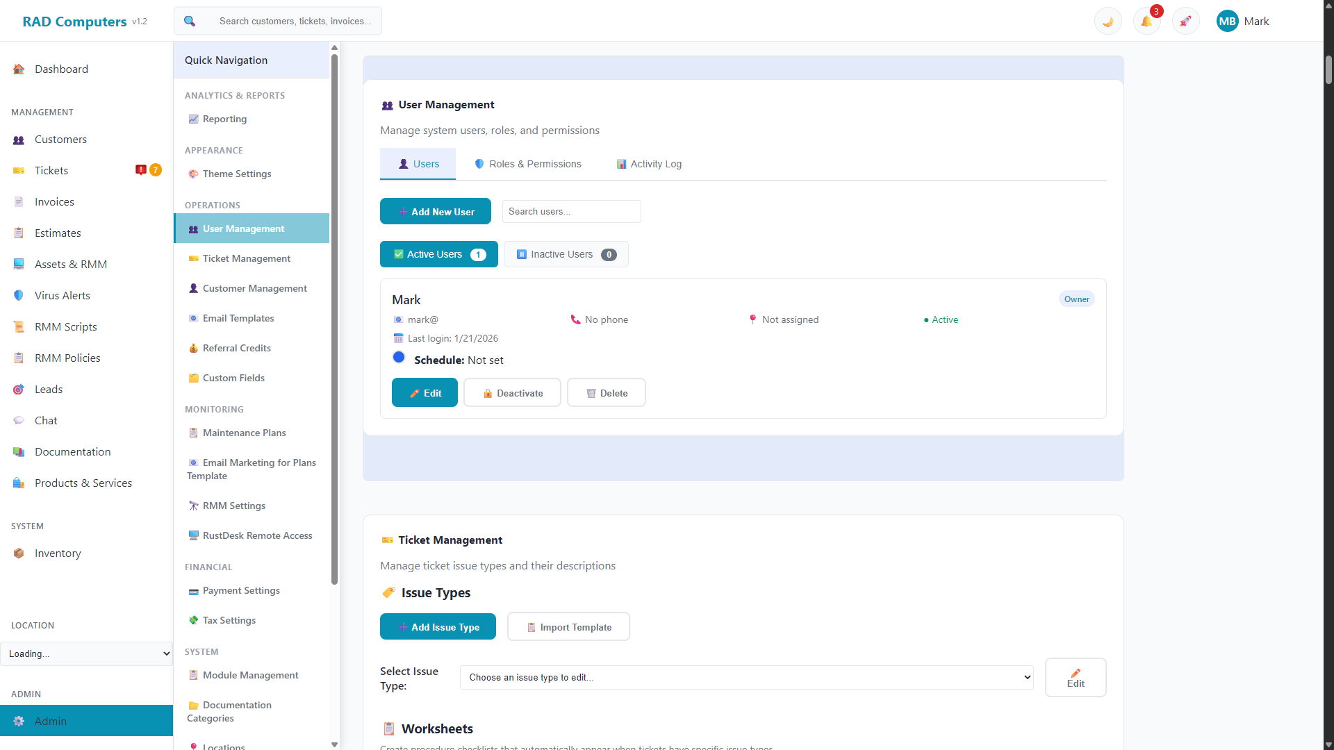 User Management - Light Mode