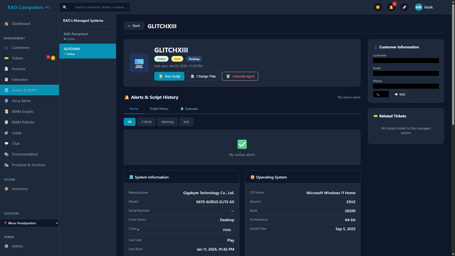 Asset Detail - Dark Mode